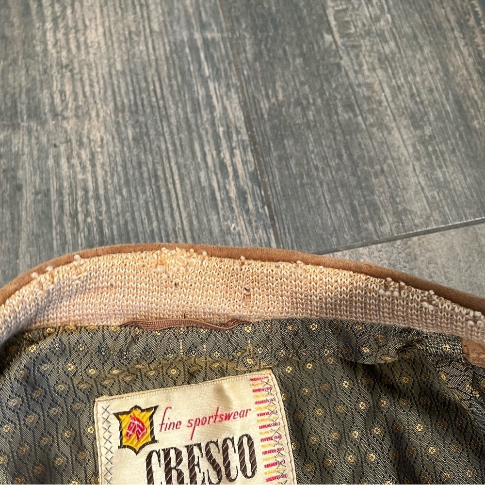 Cresco Suede Leather Bomber Jacket Vintage 60’s 70’s Retro - Picture 11 of 13